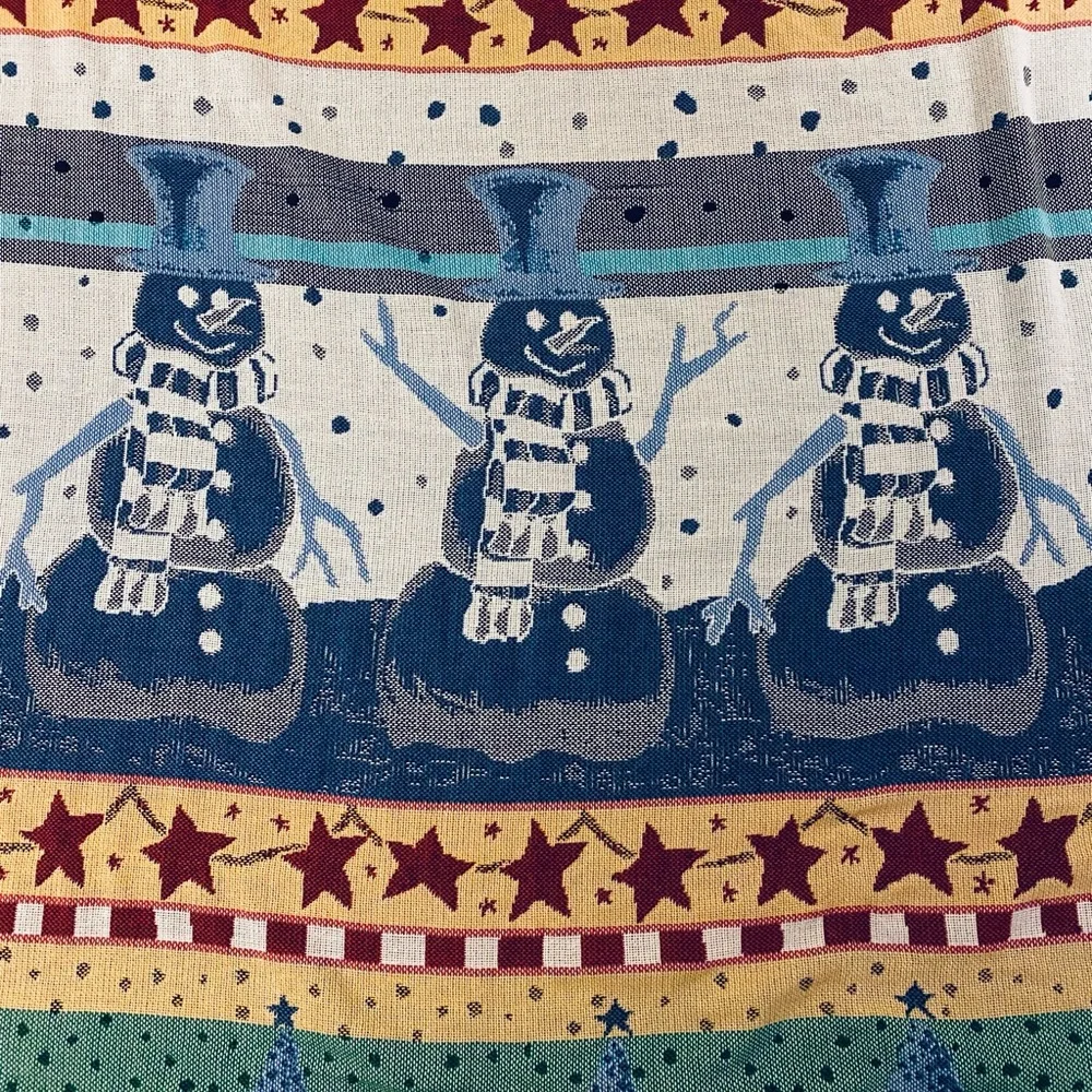 Mohawk Home Throw Blanket Made in USA Holiday Christmas Snowman approx 5x7